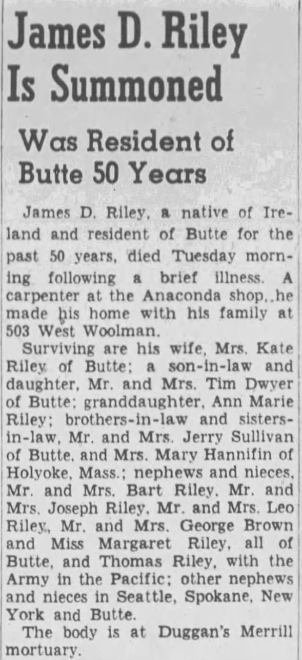 Obituary for James D. Riley